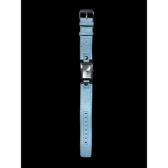 Vintage Roxy Blue Genuine Leather Band Chic Ladies Watch - Picture 6 of 7